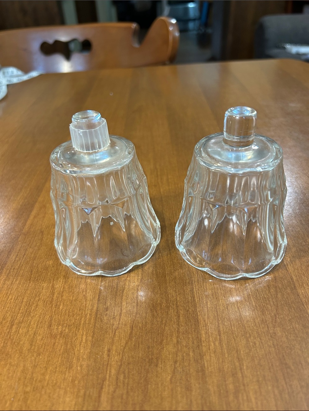 Pair of Clear Glass tulip-Shaped Votive Holders